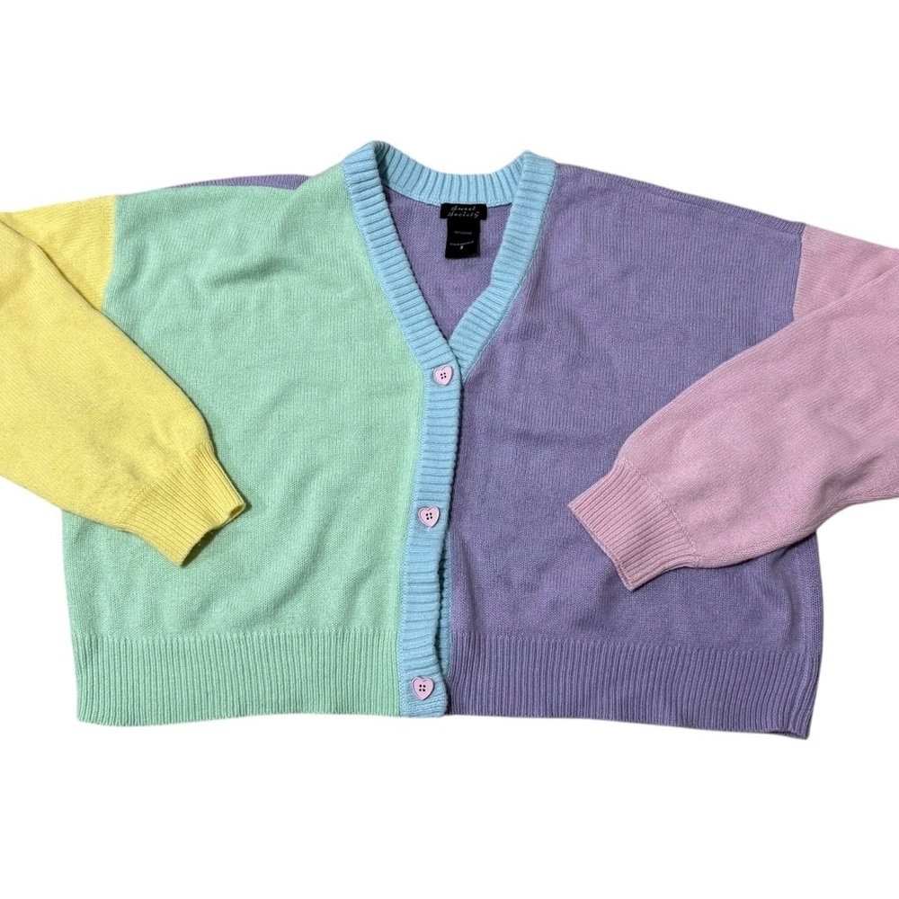 Sweet Society Color Block Pastel Sweater Hot Topic - Picture 2 of 5